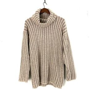 VTG 80s St John Skene Oversized Chunky Ribbed Knit Turtleneck Sweater Fits XS-L